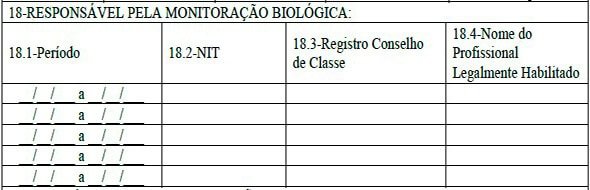 Como preencher o PPP - Responsável pela Monitoração Biológica