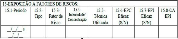 Como preencher o PPP - Exposição a Fatores de Riscos