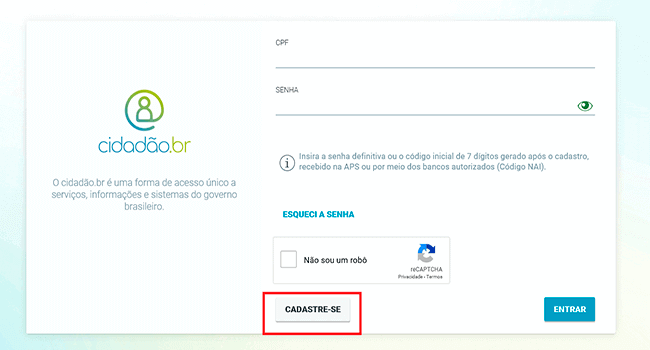 Cadastre-se: Cidadão.br