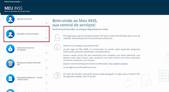 Consultar resultado da perícia do INSS pelo CPF